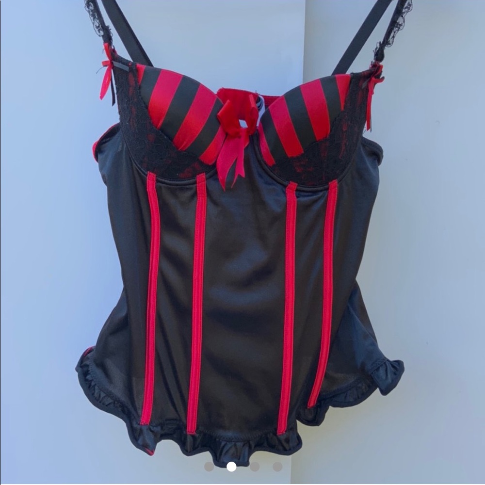 Black & Red Corset Top